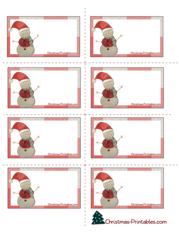 Free Printable Christmas Labels with Snowman Images