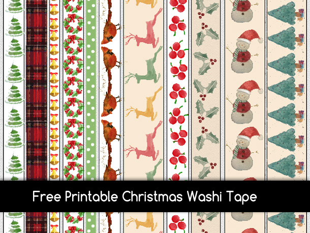 28 Free Printable Christmas Washi Tapes