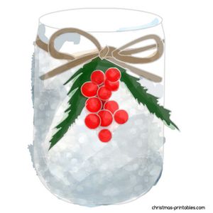 Christmas jar clipart in watercolor