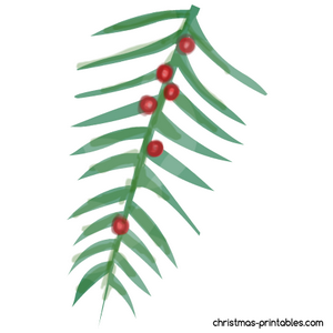 watercolor Christmas branch clipart