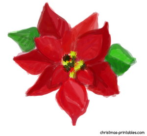 Free watercolor Christmas flower clipart