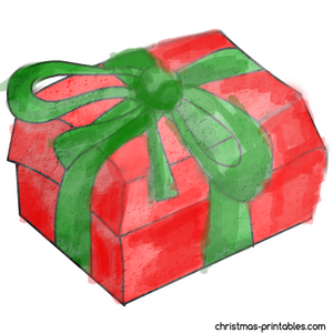 Christmas gift watecolor PNG clipart