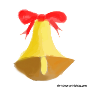 Watercolor Christmas bell free clipart